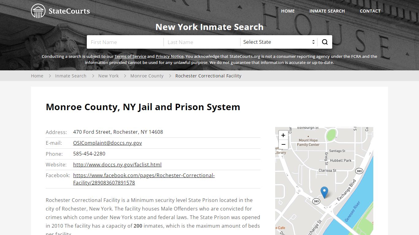 Rochester Correctional Facility Inmate Records Search, New York ...
