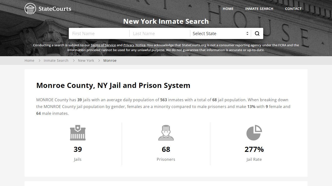 Monroe County, NY Inmate Search - StateCourts